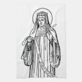 St. Hildegard of Bingen Doktor der Kirche Geschirrtuch (Vertikal)