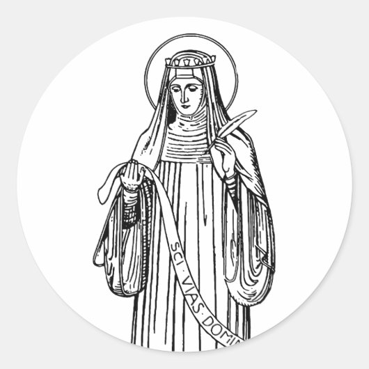 St. Hildegard of Bingen Doktor der Kirche Runder Aufkleber (Vorderseite)