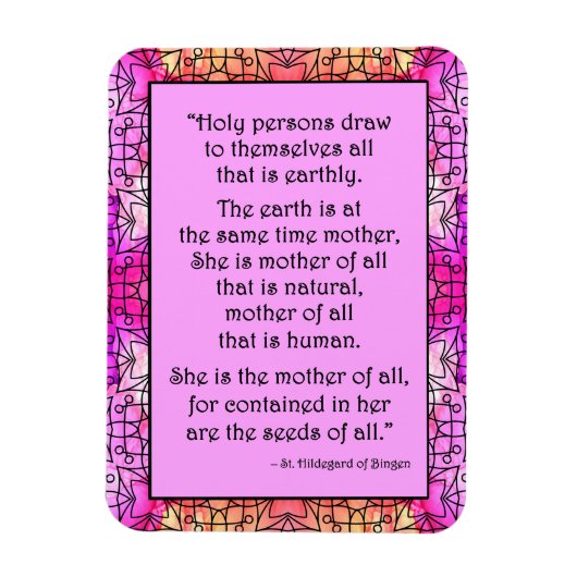 St. Hildegard of Bingen Quote Magnet (Vertikal)
