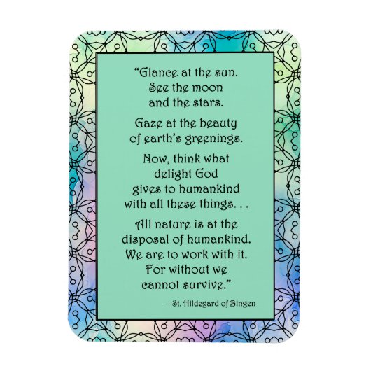 St. Hildegard of Bingen Quote Magnet (Vertikal)