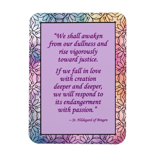 St. Hildegard of Bingen Quote Magnet (Vertikal)