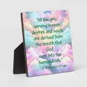 St Hildegard of Bingen Quote Plaque w/Easel Fotoplatte (Vorderseite)