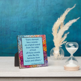 St Hildegard of Bingen Quote Plaque w/Easel Fotoplatte