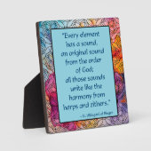 St Hildegard of Bingen Quote Plaque w/Easel Fotoplatte (Vorderseite)