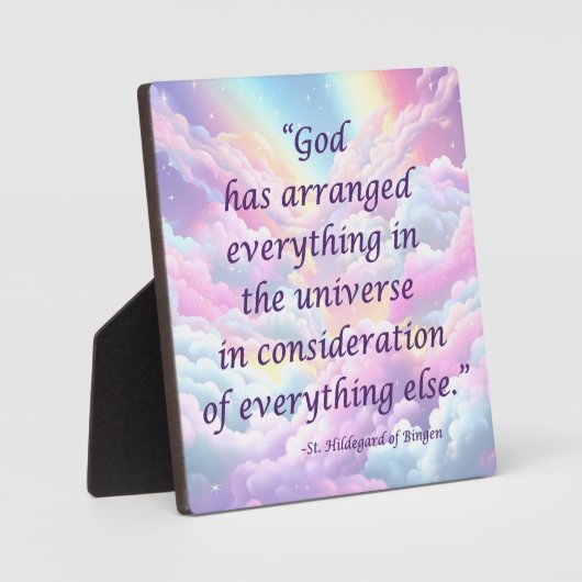 St Hildegard of Bingen Quote Plaque w/Easel Fotoplatte (Vorderseite)