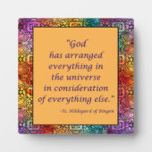 St Hildegard of Bingen Quote Plaque w/Easel Fotoplatte (Vorderseite)