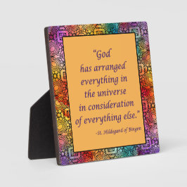 St Hildegard of Bingen Quote Plaque w/Easel Fotoplatte