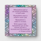 St Hildegard of Bingen Quote Plaque w/Easel Fotoplatte (Vorderseite)