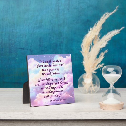 St Hildegard of Bingen Quote Plaque w/Easel Fotoplatte (InSitu)