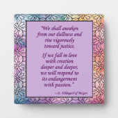 St Hildegard of Bingen Quote Plaque w/Easel Fotoplatte (Vorderseite)