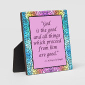 St Hildegard of Bingen Quote Plaque w/Easel Fotoplatte (Vorderseite)
