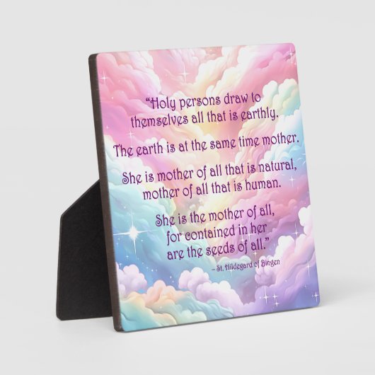 St Hildegard of Bingen Quote Plaque w/Easel Fotoplatte (Vorderseite)