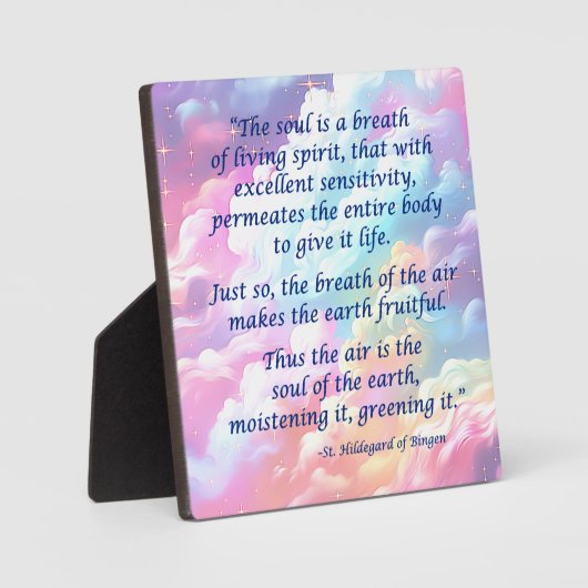St Hildegard of Bingen Quote Plaque w/Easel Fotoplatte (Vorderseite)