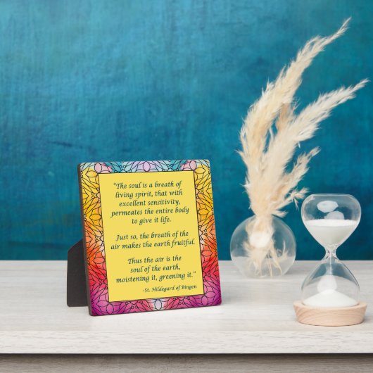 St Hildegard of Bingen Quote Plaque w/Easel Fotoplatte (InSitu)