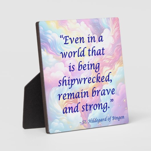 St Hildegard of Bingen Quote Plaque w/Easel Fotoplatte (Vorderseite)