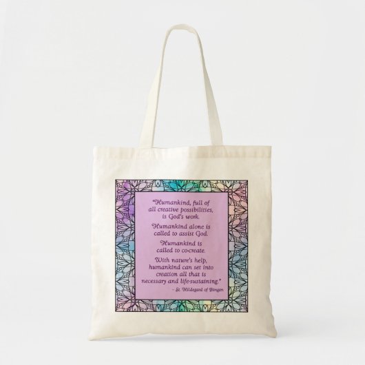St. Hildegard of Bingen Quote Tote Bag Tragetasche (Vorne)