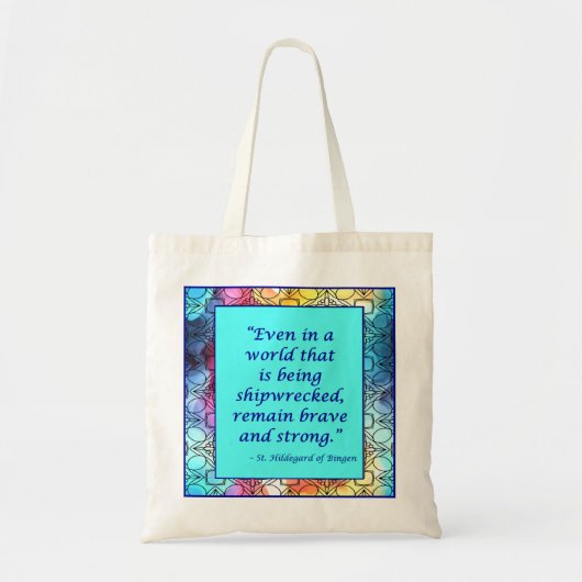 St Hildegard of Bingen Quote Tote Bag Tragetasche (Vorne)