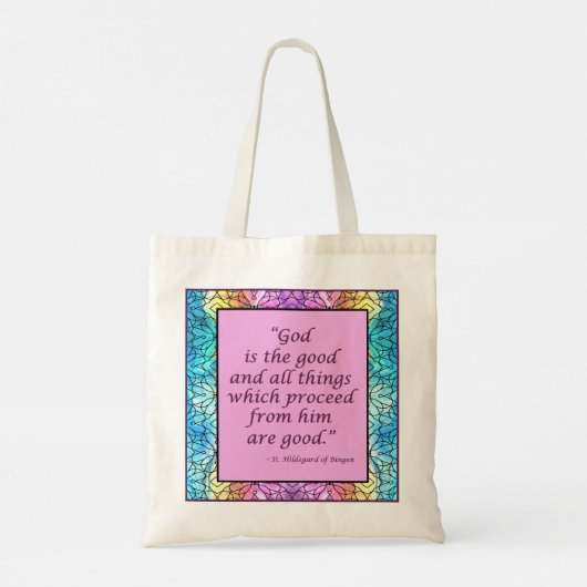 St. Hildegard of Bingen Quote Tote Bag Tragetasche (Rückseite)