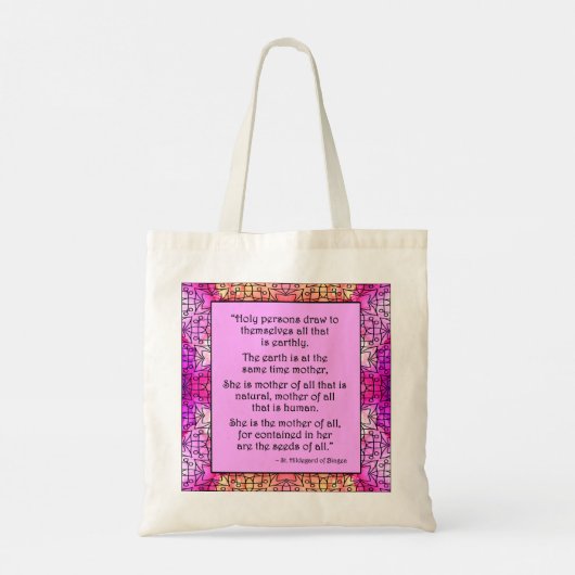 St. Hildegard of Bingen Quote Tote Bag Tragetasche (Rückseite)
