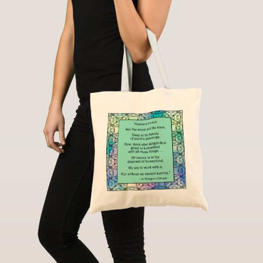 St. Hildegard of Bingen Quote Tote Bag Tragetasche (Vorderseite (Produkt))