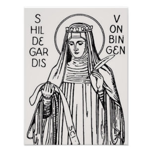 St. Hildegard von Bingen Benediktinerkatzen Fotodruck