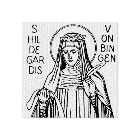 St. Hildegard von Bingen Benediktinerkatzen Gummistempel (Prägung)