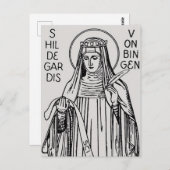 St. Hildegard von Bingen Benediktinerkatzen Postkarte (Vorne/Hinten)
