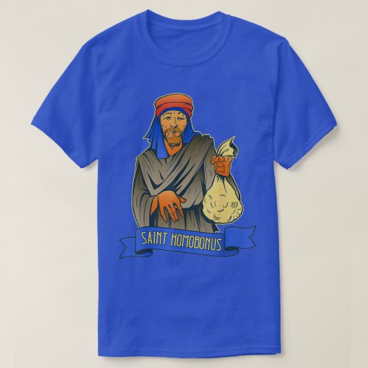 St Homobonus Schutzheilige der Geschäftsleute Tail T-Shirt (Design vorne)