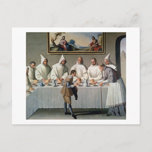 St. Hugh of Cluny (1024-1109) im Refektorium von Postkarte (Vorderseite)