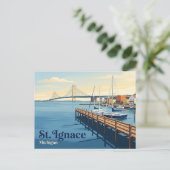 St. Ignace USA Postkarte (Stehend Vorderseite)