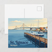 St. Ignace USA Postkarte (Vorne/Hinten)