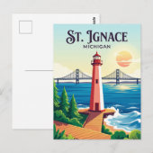 St. Ignace USA Postkarte (Vorne/Hinten)