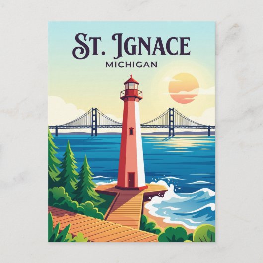 St. Ignace USA Postkarte (Vorderseite)