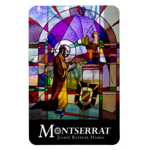 St. Ignatius Festglas mit Montserrat Logo Magnet