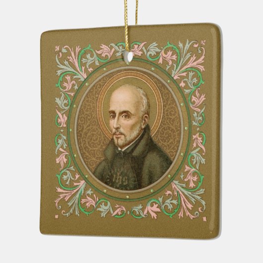 St. Ignatius Loyola (BK 050; lateinisches Motto) Keramikornament (Links)