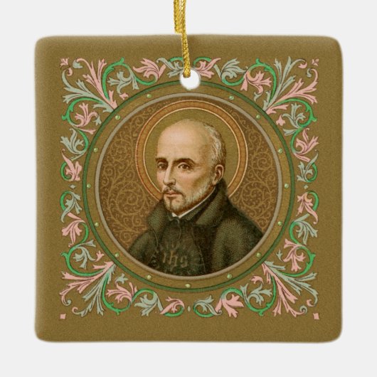 St. Ignatius Loyola (BK 050; lateinisches Motto) Keramikornament (Vorderseite)