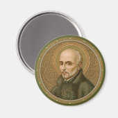 St. Ignatius Loyola (BK 050) Round Magnet (Vorderseite/Rückseite)