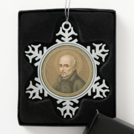 St. Ignatius Loyola (BK 050) Schneeflocken Zinn-Ornament
