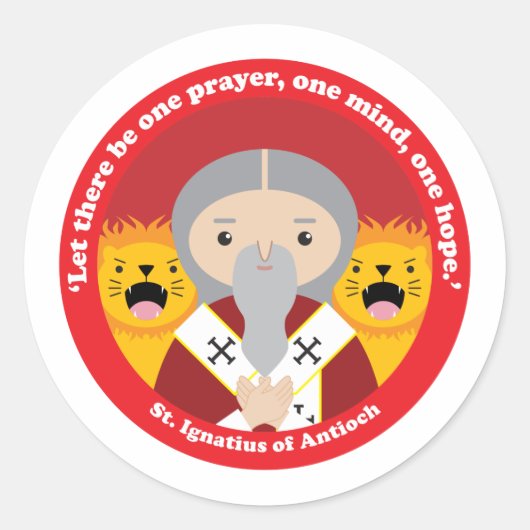 St. Ignatius von Antioch Runder Aufkleber (Vorderseite)