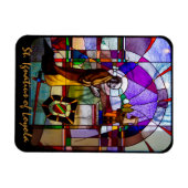 St. Ignatius von Loyola Glasfenster Magnet (Horizontal)