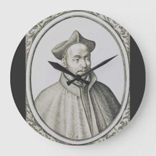 St. Ignatius von Loyola Kupferstich Antike Kunst Große Wanduhr