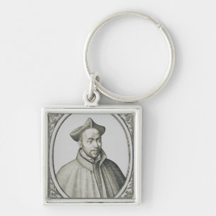 St. Ignatius von Loyola Kupferstich Antike Kunst Schlüsselanhänger
