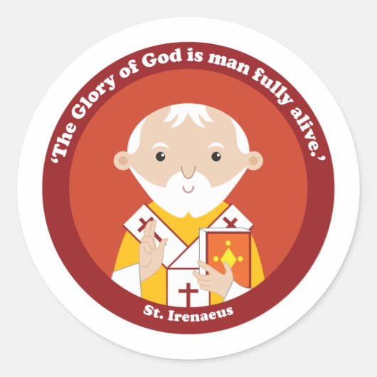 St. Irenaeus Runder Aufkleber (Vorderseite)