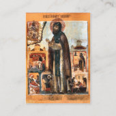 St. Irenarchus the Recluse of Rostov Prayer Card Platzkarte (Vorderseite)