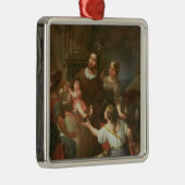 St. Isidore und das Wunder am Brunnen Silbernes Ornament (Rechts)