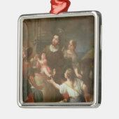 St. Isidore und das Wunder am Brunnen Silbernes Ornament (Links)