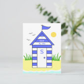 St. Ives Beach Hut Postcard Postkarte (Stehend Vorderseite)