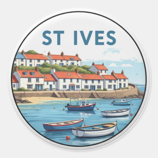 St. Ives Cornwall England Reise Runder Aufkleber (Vorderseite)