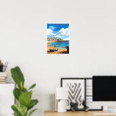 St Ives Cornwall England Reiseillustrierung Poster (Heimbüro)