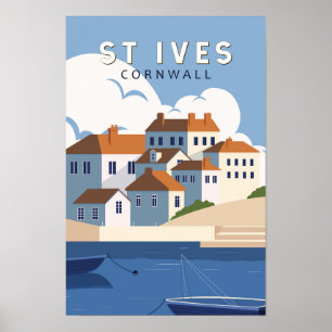 St Ives Cornwall England Retro Reise Kunst Vintage Poster